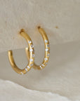 Gold White Topaz Gemstone - Seren Hoops