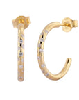Gold White Topaz Gemstone - Seren Hoops
