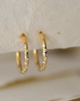 Gold White Topaz Gemstone - Seren Hoops