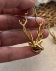 Handcrafted Reindeer Earrings – Unique Antler Hoop Design