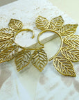 Boho Leaf Ear Cuff – Nature-Inspired Brass/Silver Statement Earrings