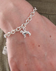 Golden Retriever Silver Dog Charm Bracelet
