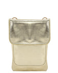 Gold Metallic Sling Leather Bag Brix and Bailey Ethical Leather Bag Brand