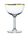 Crystal Champagne Saucers with Gold Rim Design