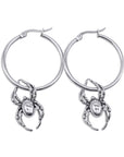 Orb Weaver Spider Hoop Earrings