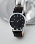 Arvo Black Time Sawyer Watch - Black Leather