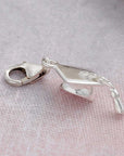 Mortar Board Graduation Cap Personalised Silver Charm