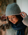 Plush Gray Alpaca Beanie Hat