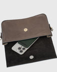 Leather Shoulder Bag - Curie (Gray)-3