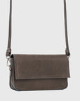 Leather Shoulder Bag - Curie (Gray)-0