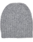 Plush Gray Alpaca Beanie Hat
