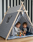 Gray Stars Play Tent and Play Mat-2