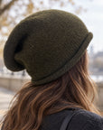 Army Green Essential Knit Alpaca Beanie