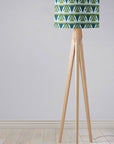 Green and Grey Drum Lampshade, Art Deco Design Shade for Table, Floor or Ceiling Pendant Light