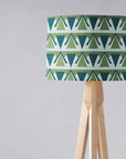 Green and Grey Drum Lampshade, Art Deco Design Shade for Table, Floor or Ceiling Pendant Light