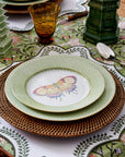 Green Apple Lace Plate Butterfly Side/Pudding Plates - Set of 4