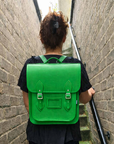Handmade Leather City Backpack - Green