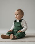 Green Corduroy Dungarees with Ear Detail
