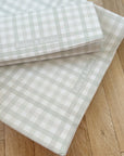 Anti-Roll Wedge Changing Mat - Sage Green Gingham