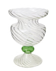 Green Globe Murano Vase Cleo Wave