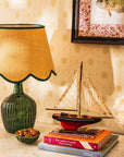 Green Petal Jute Scallop Lampshade
