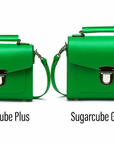 Handmade Leather Sugarcube Handbag - Green