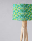 Green Drum Lampshade, 1970s Retro Circles Design Shade for Table, Floor or Ceiling Pendant Light