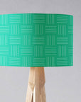 Green Drum Lampshade, Geometric Line Design Shade for Table, Floor or Ceiling Pendant Light
