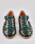 Handmade Leather Fisherman Sandals Dark Green