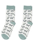 Green Cat Bamboo Sock Pair Set