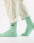 Save the Hedgehog Ribbed Bamboo Socks in Green