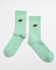 Save the Hedgehog Ribbed Bamboo Socks in Green