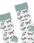 Green Bamboo Cat Socks