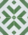 Luxury green geometric porcelain tile, premium durable anti-slip stripe design for indoor outdoor use by Maria Starling Design at brixbailey.com