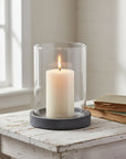 Medium Grey Stone Candle Lantern for Ambient Glow