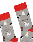 Grey Bamboo Socks with Dog Print