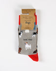 Grey Bamboo Socks with Dog Print