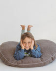MINICAMP Bouclé Fabric Kids Floor Cushion - Grey, Soft & Stylish for Playtime by Minicamp at brixbailey.com