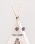 MINICAMP Kids' Teepee with Grey Pompoms - Cozy Play Tent for Reading & Relaxing by Minicamp at brixbailey.com