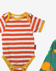 Premium Organic Baby Gift Set with Hedgehog Print Romper, Striped Bodysuit, Hat, and Bag - 100% GOTS Certified Cotton by Toby Tiger at brixbailey.com