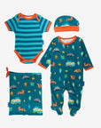 Premium Autumn Campervan-Themed Organic Baby Gift Set with Hat, Onesie, and Bag by Toby Tiger at brixbailey.com