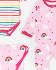 Premium organic baby gift set with hat, onesie, and bodysuit in soft certified cotton, cute dove print and striped design by Toby Tiger at brixbailey.com