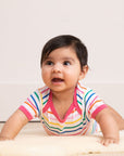 Premium baby gift set with hat, bodysuit, and romper in soft certified organic cotton, cute dove print and striped design by Toby Tiger at brixbailey.com