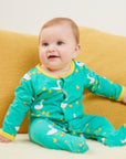 Premium Organic Baby Gift Set with Duck Design, Sleepsuit, Hat, Muslin, and Striped Bodysuit - 100% Cotton by Toby Tiger at brixbailey.com