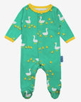 Premium Organic Baby Gift Set with Duck Print Sleepsuit, Hat, Muslin, and Striped Bodysuit - 100% Cotton by Toby Tiger at brixbailey.com