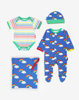 Premium Organic Cotton Baby Gift Set with Rainbow Print Hat, Onesie and Romper - Soft GOTS Certified Eco-Friendly Outfit by Toby Tiger at brixbailey.com