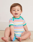 Premium Organic Cotton Baby Gift Set with Rainbow Print Hat, Onesie, and Romper - GOTS Certified and Eco-Friendly by Toby Tiger at brixbailey.com