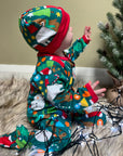 Baby Christmas gift set with bear print by Bio-Baumwolle, including bodysuit, pajamas and hat at www.brixbailey.com