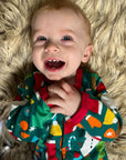 Premium Christmas Baby Gift Set with Cozy Bear Print Pajamas, Bodysuit, and Hat in Eco-Friendly Organic Cotton by Toby Tiger at brixbailey.com