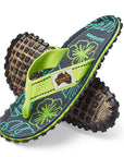 Islander Flip Flops Men's Lime Hibiscus